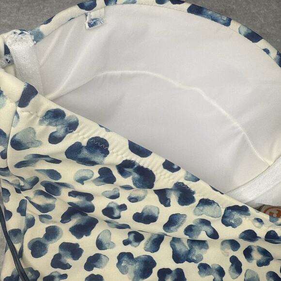 TORY BURCH Bandeau Strapless One Piece Swimsuit Blue Designer Resort Vacation M - Picture 8 of 10